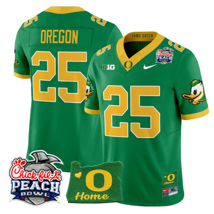 Oregon Jersey #25 Oregon Ducks 2026 Peach Bowl Oregon State Stitched Green by My Store NCAA Football Jerseys