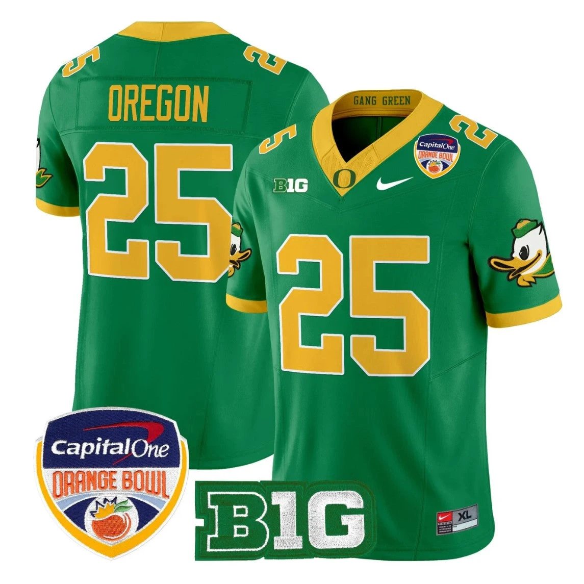 Oregon Jersey #25 Oregon Ducks 2026 Orange Bowl Patch Limited Stitched by My Store NCAA Football Jerseys