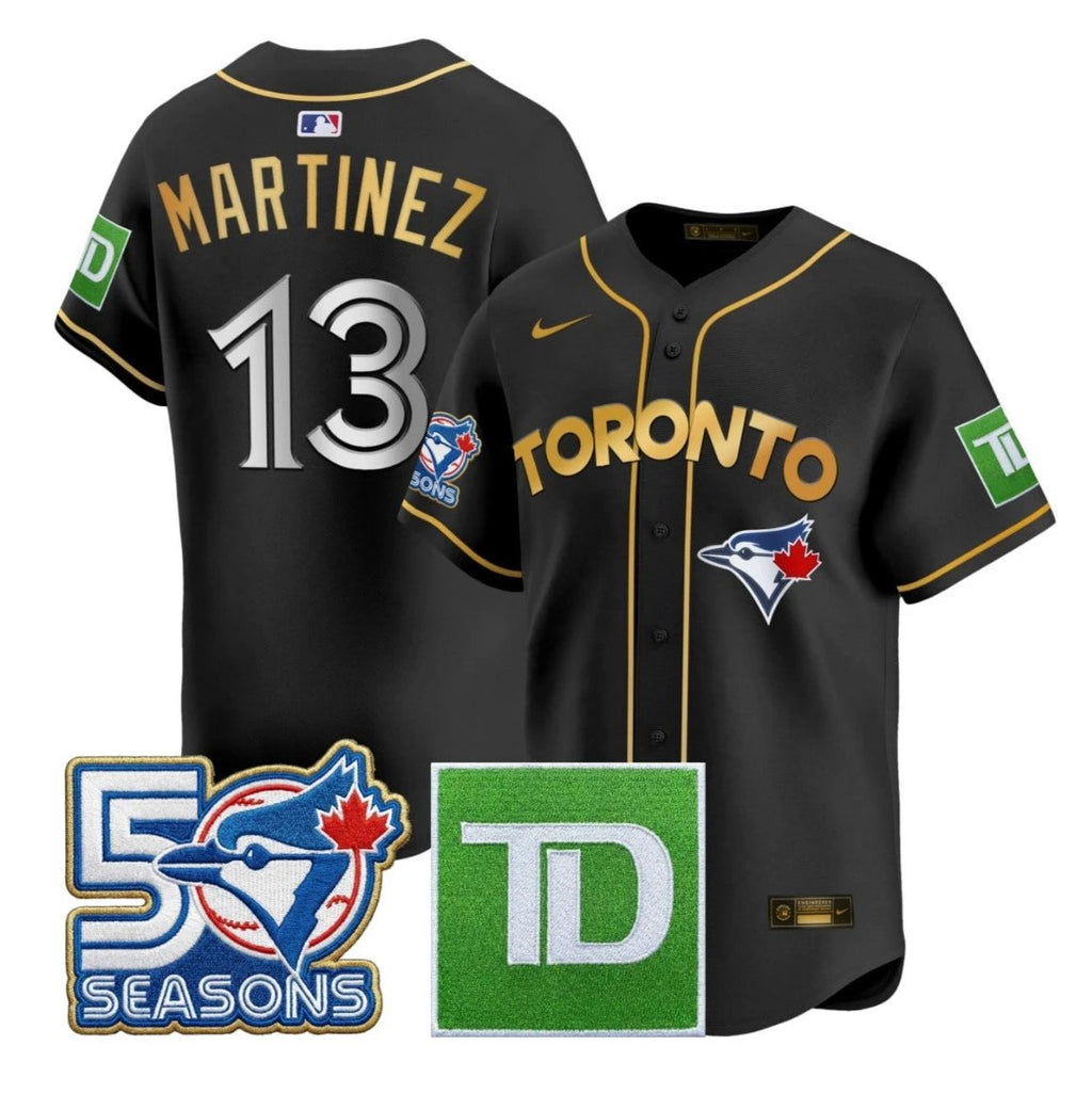 Orelvis Martinez #13 Toronto Blue Jays Black Jersey - All Stitched by My Store