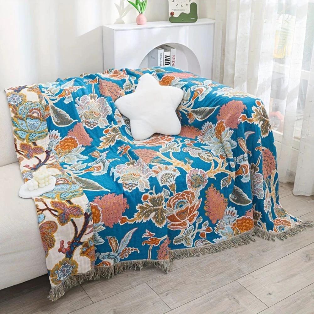 Ornamental Garden Cotton Blanket by Casa & Beyond