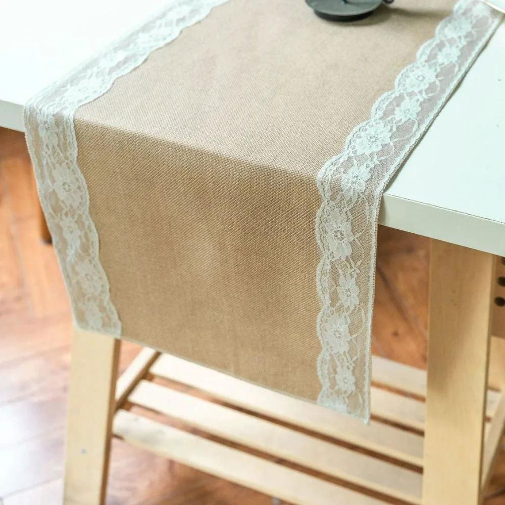 Ornate Blossom Lace Edge Table Runner by Casa & Beyond