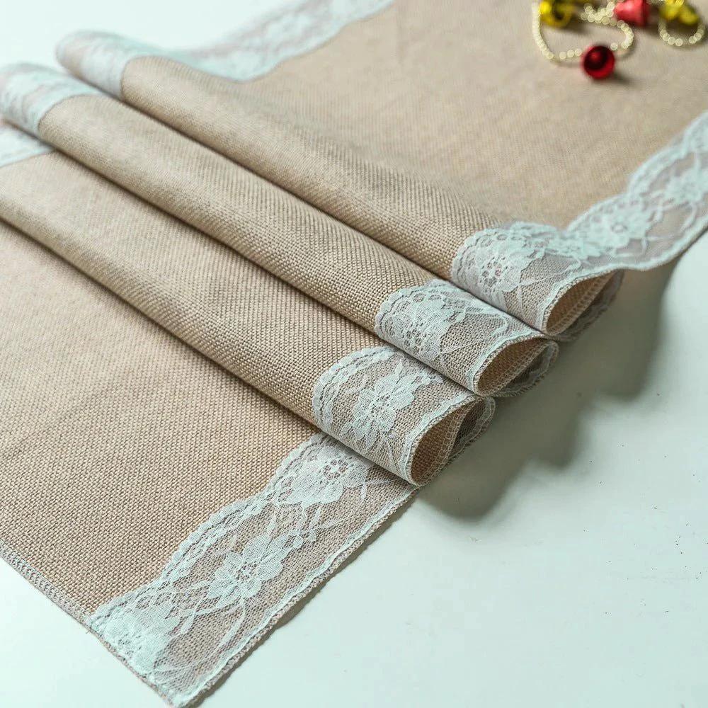 Ornate Blossom Lace Edge Table Runner by Casa & Beyond