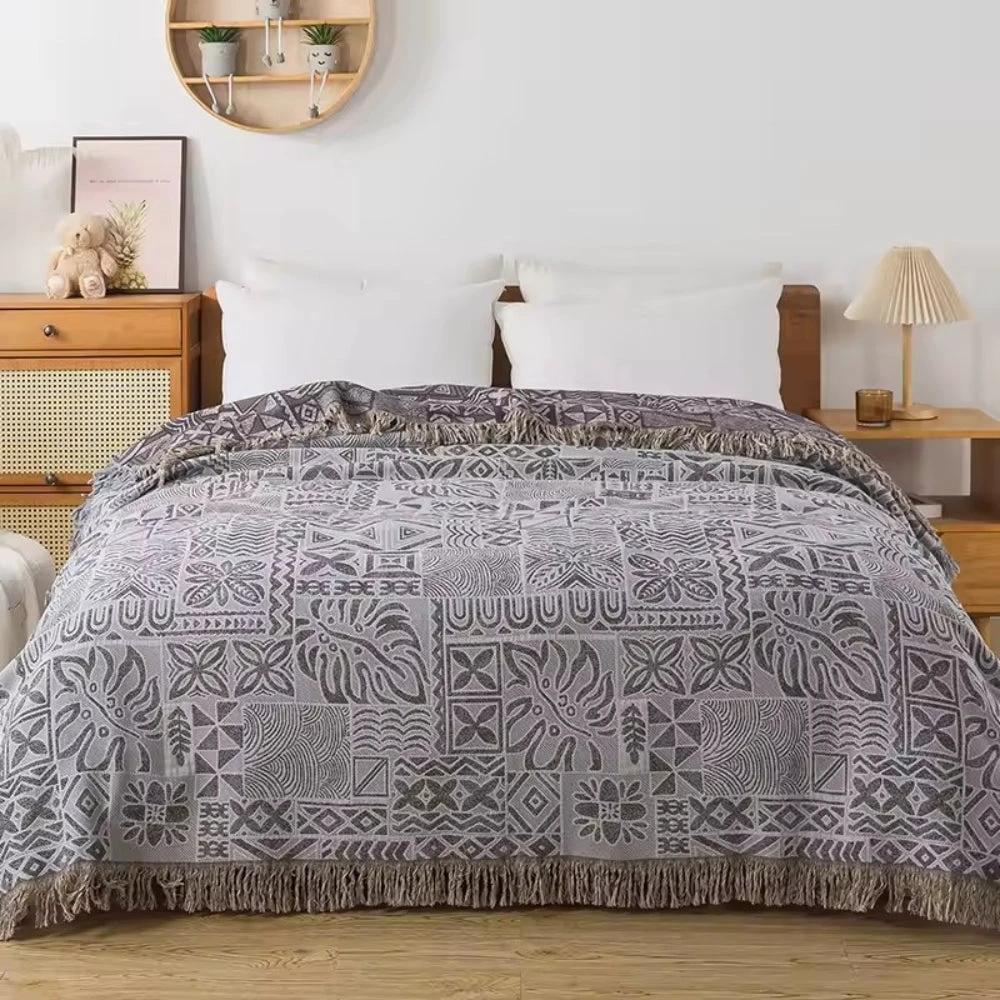 Ornate Blossom Cotton Blanket by Casa & Beyond