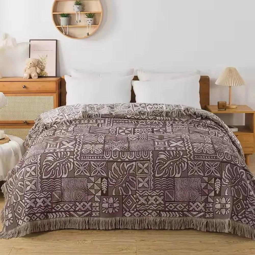 Ornate Blossom Cotton Blanket by Casa & Beyond