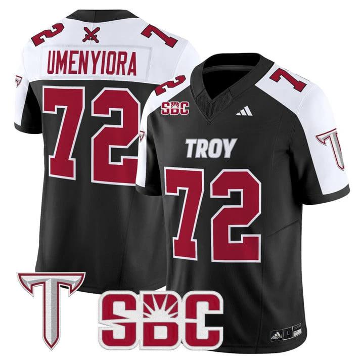 Osi Umenyiora Jersey #72 Troy Trojans 2025 Vapor Limited Stitched by My Store NCAA Football Jerseys