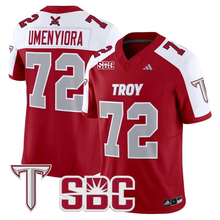 Osi Umenyiora Jersey #72 Troy Trojans 2025 Vapor Limited Stitched by My Store NCAA Football Jerseys