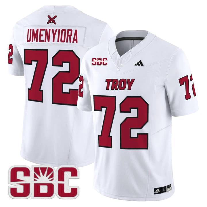 Osi Umenyiora Jersey #72 Troy Trojans 2025 Vapor Limited Stitched by My Store NCAA Football Jerseys