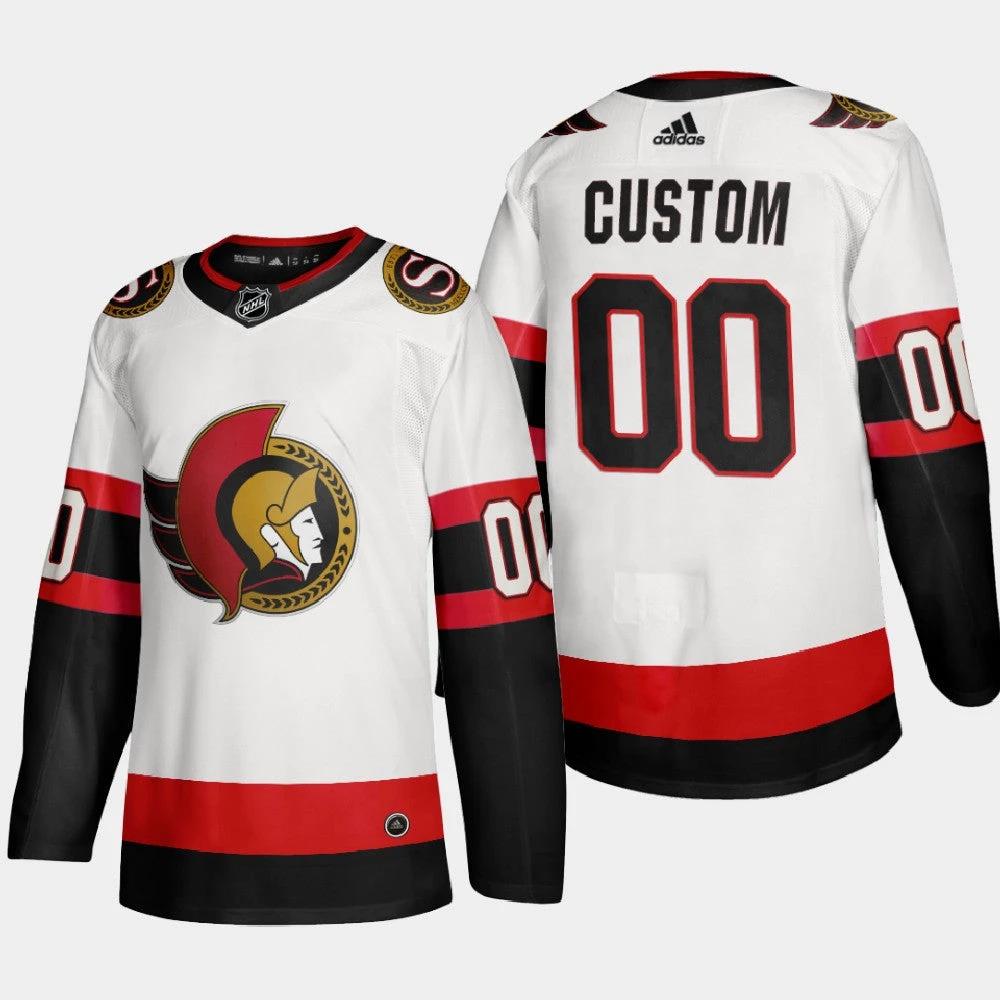 Ottawa Senators Custom 2020-21 Player Away Stitched NHL Jersey White by Hockey David