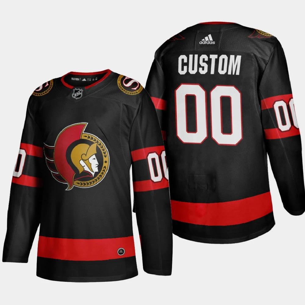 Ottawa Senators Custom 2020-21 Player Home Stitched NHL Jersey Black by Hockey David