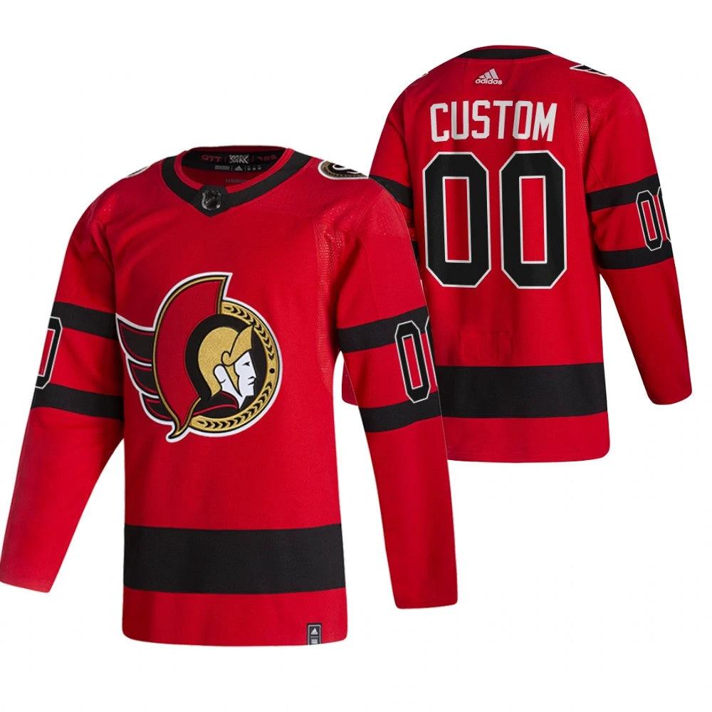 Ottawa Senators Custom Red 2020-21 Reverse Retro Alternate NHL Jersey by Hockey David