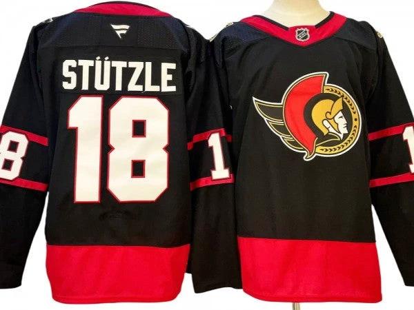 Ottawa Senators #18 Tim Stützle Black Home 2024 Jersey by Hockey David