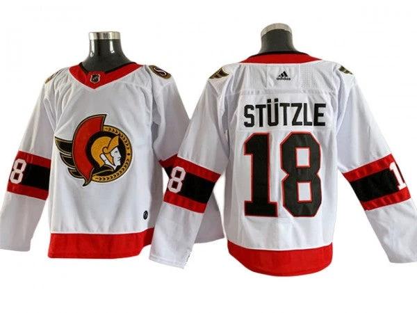 Ottawa Senators #18 Tim Stützle White Away Jersey by Hockey David