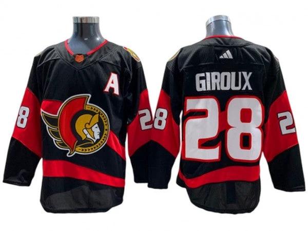 Ottawa Senators #28 Claude Giroux Black Reverse Retro 2.0 Jersey by Hockey David