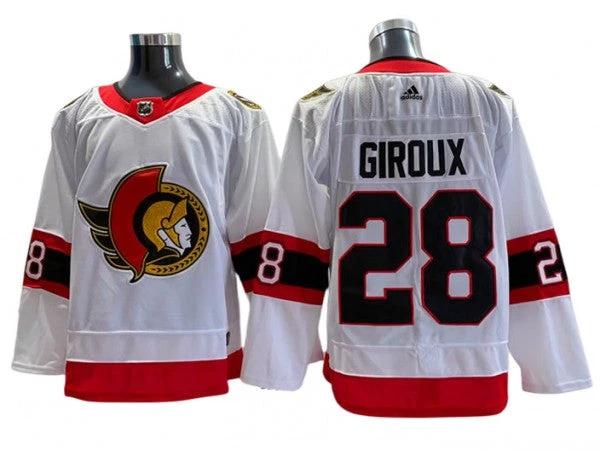 Ottawa Senators #28 Claude Giroux White Away Jersey by Hockey David