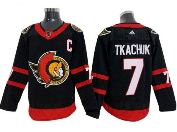 Ottawa Senators #7 Brady Tkachuk Black Home Jersey by Hockey David