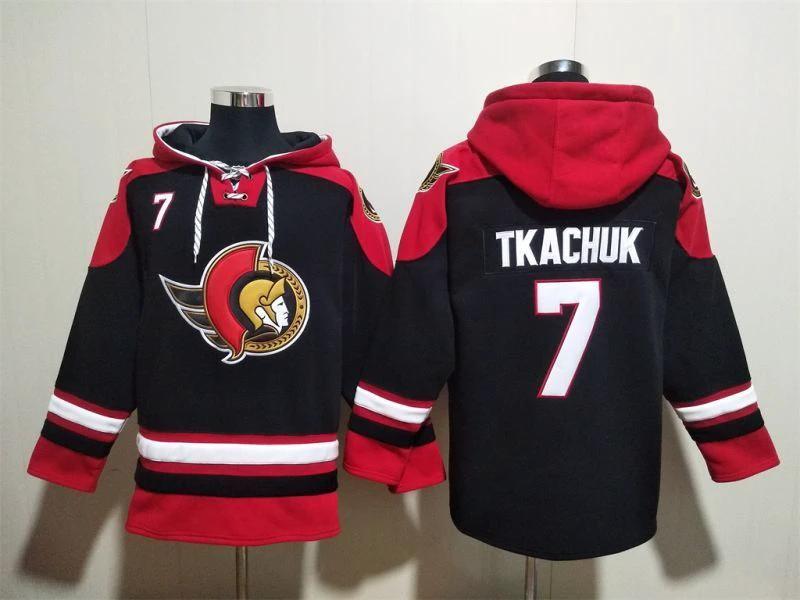 Ottawa Senators #7 Brady Tkachuk Pullover Hoodie by Hoodie Pullover