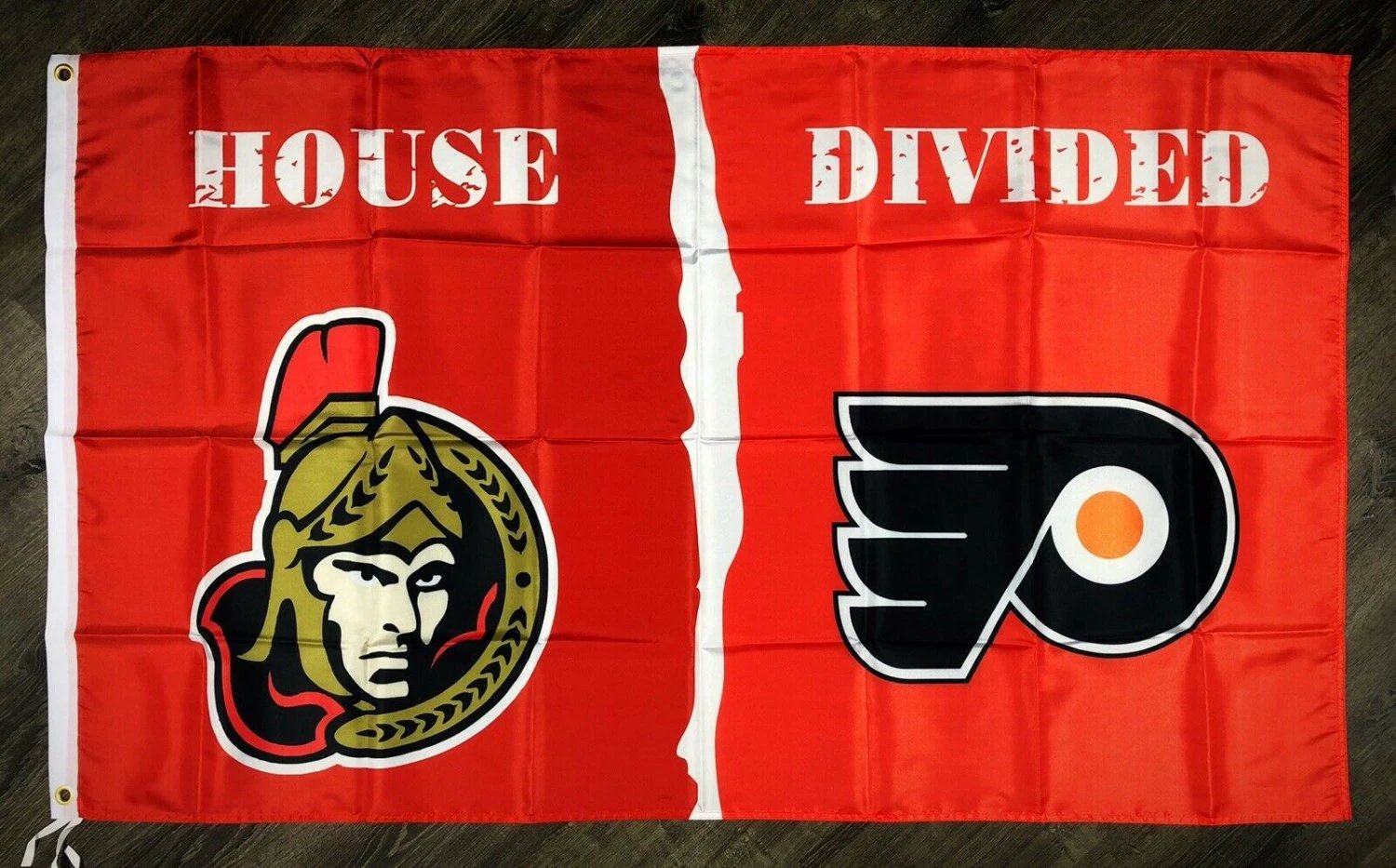 Ottawa Senators vs Philadelphia Flyers House Divided Flag 3x5 ft Banner Man-Cave by flagsjustdoit