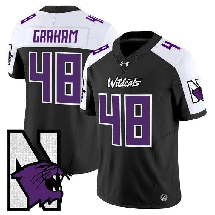 Otto Graham Jersey #48 Northwestern Wildcats Honoring 95 Stitched Black Alternate by NCAA Football Jersey