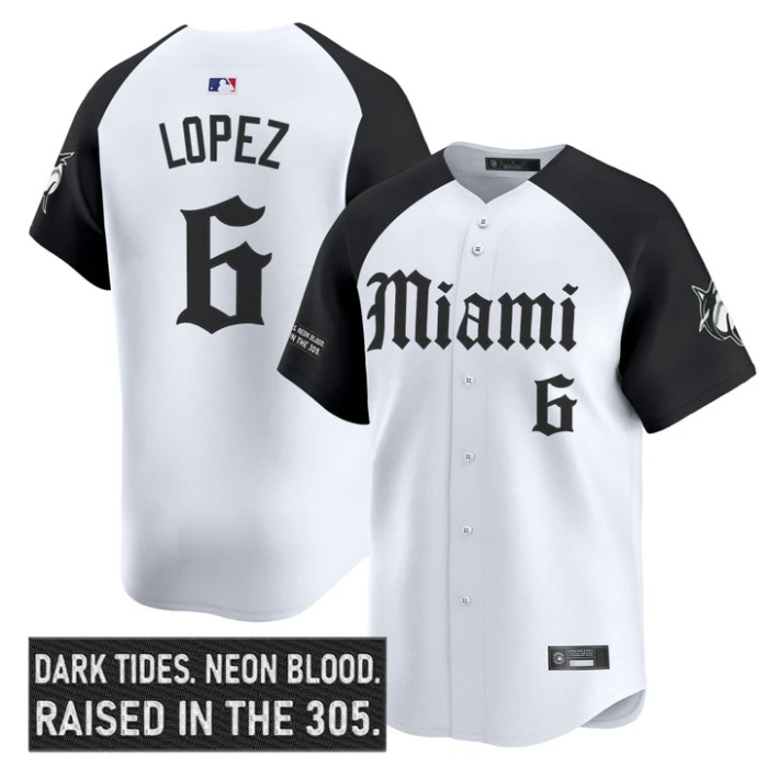 Otto Lopez Jersey #6 Miami Marlins Gothic Vice Edition Stitched by My Store