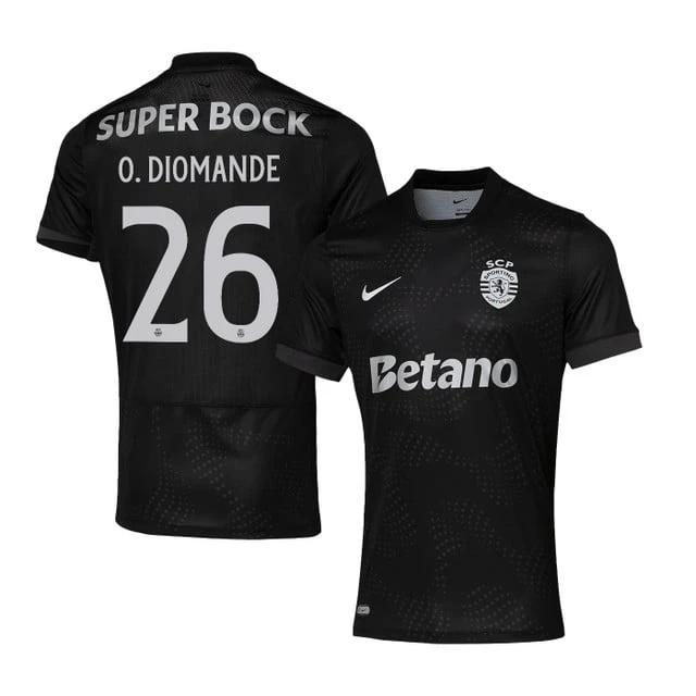 Ousmane Diomande 26 Sporting CP 2025-26 Away Match Jersey – Black by Soccer Jersey