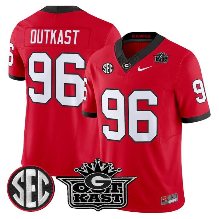 OutKast Jersey #96 Outkast x Georgia Bulldogs Vapor Limited Stitched by My Store NCAA Football Jerseys