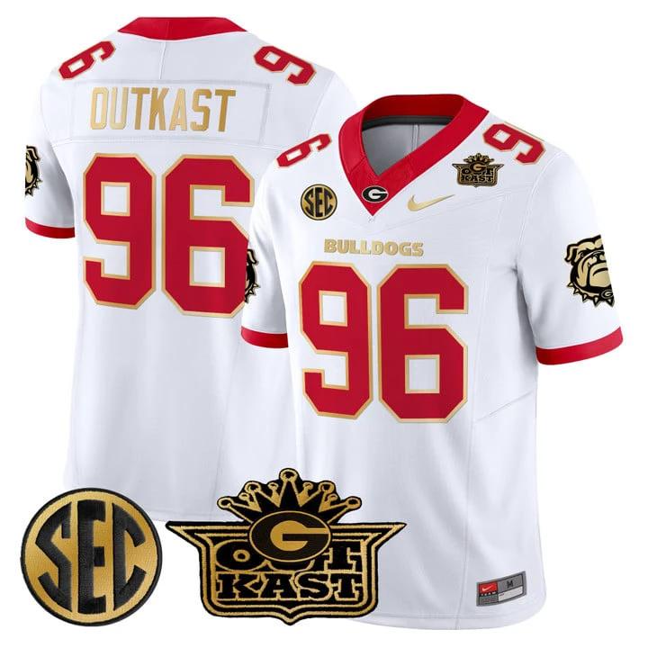 OutKast Jersey #96 Outkast x Georgia Bulldogs Vapor Limited Stitched by My Store NCAA Football Jerseys