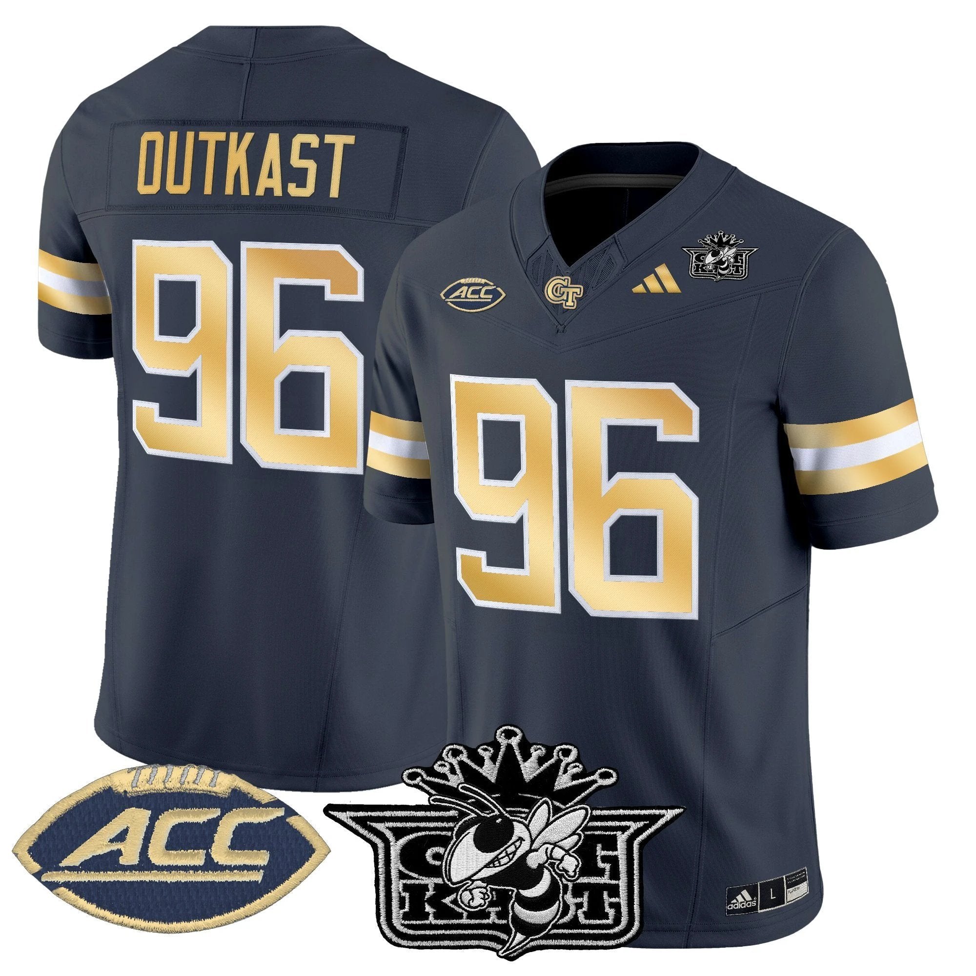 Outkast Jersey #96 Georgia Tech Yellow Jackets 2025 Limited Stitched by My Store NCAA Football Jerseys