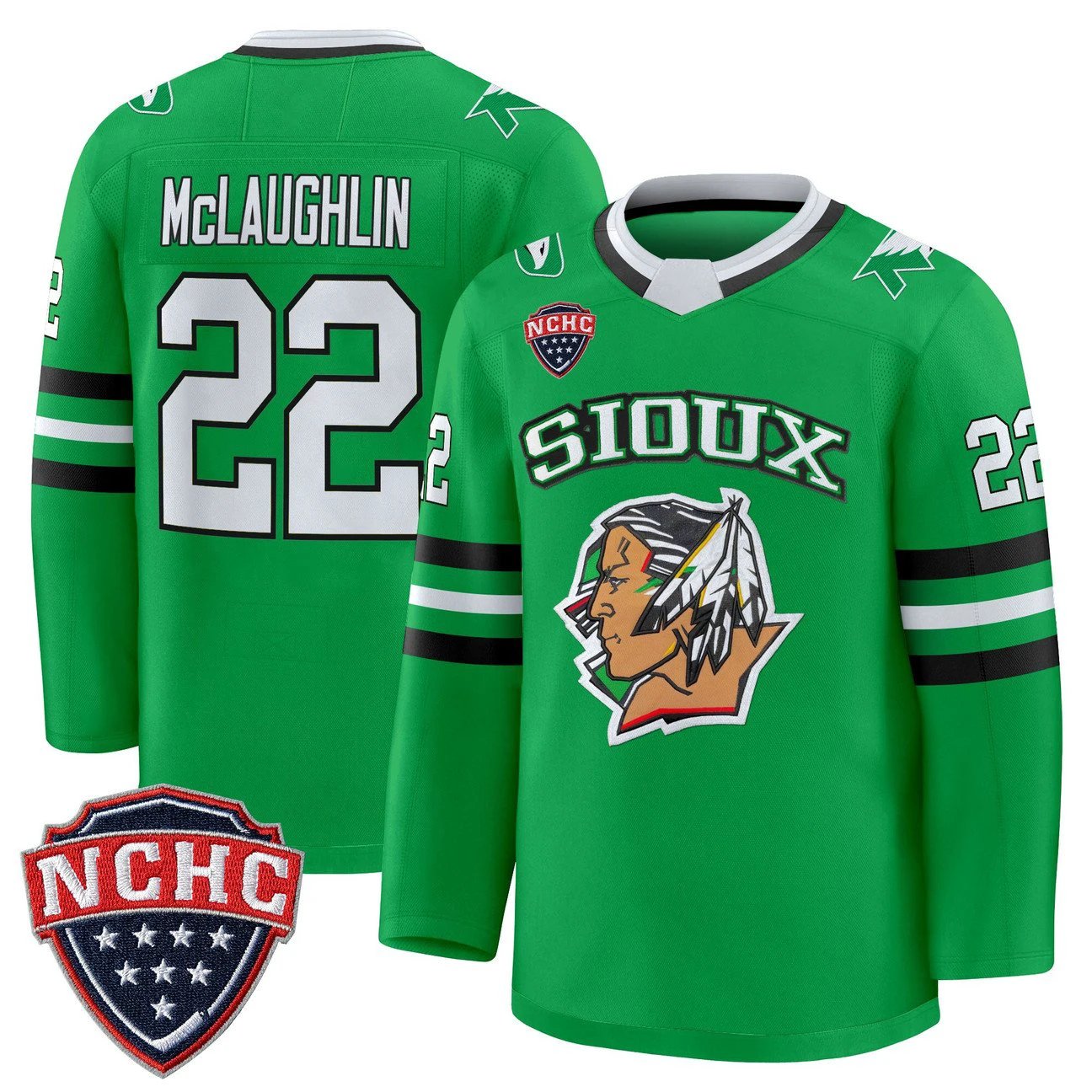 Owen McLaughlin Jersey #22 North Dakota Fighting Hawks 2025-26 Stitched by Hockey David