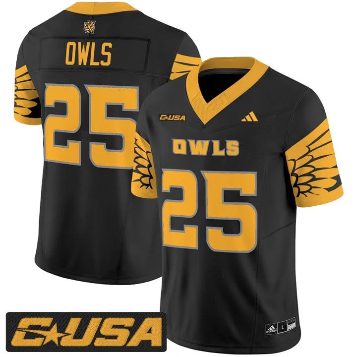 Owls Jersey #25 Kennesaw State Owls 2025 Vapor Limited Stitched by My Store NCAA Football Jerseys
