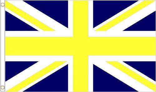 Oxford United Yellow and Blue Union Flag 3x5ft Banner Polyester by flagsjustdoit