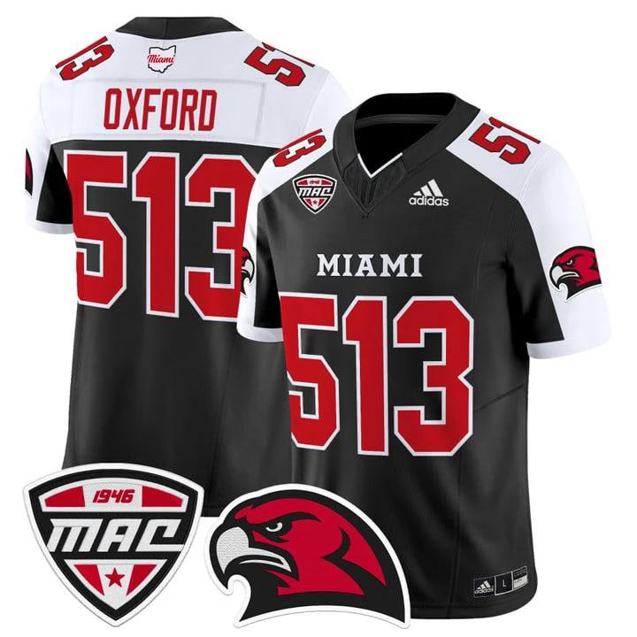 Oxford Jersey #513 Miami OH RedHawks 2025 Vapor Limited Stitched by My Store NCAA Football Jerseys