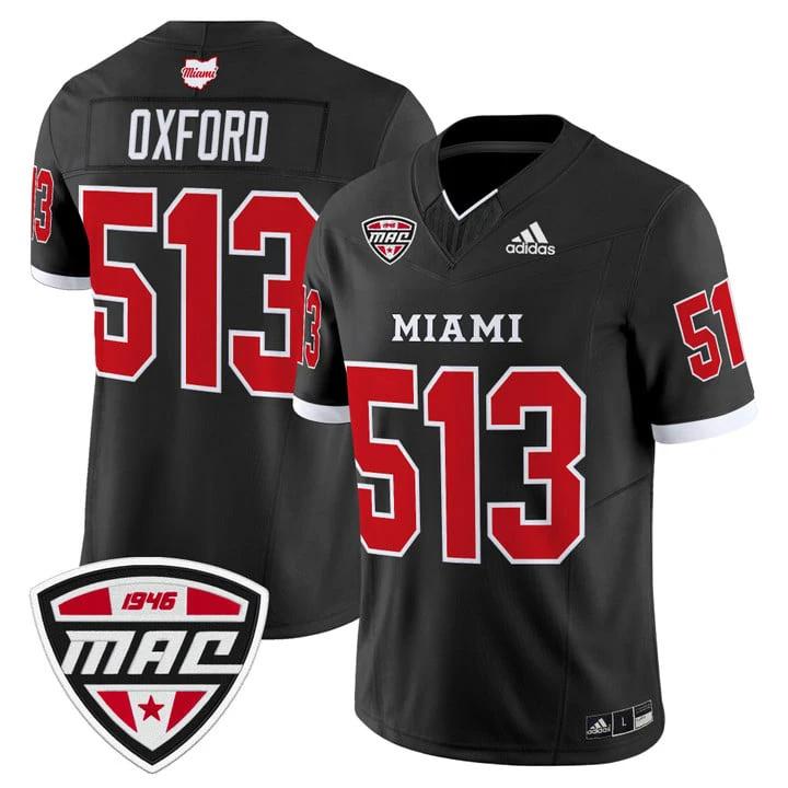 Oxford Jersey #513 Miami OH RedHawks 2025 Vapor Limited Stitched by My Store NCAA Football Jerseys