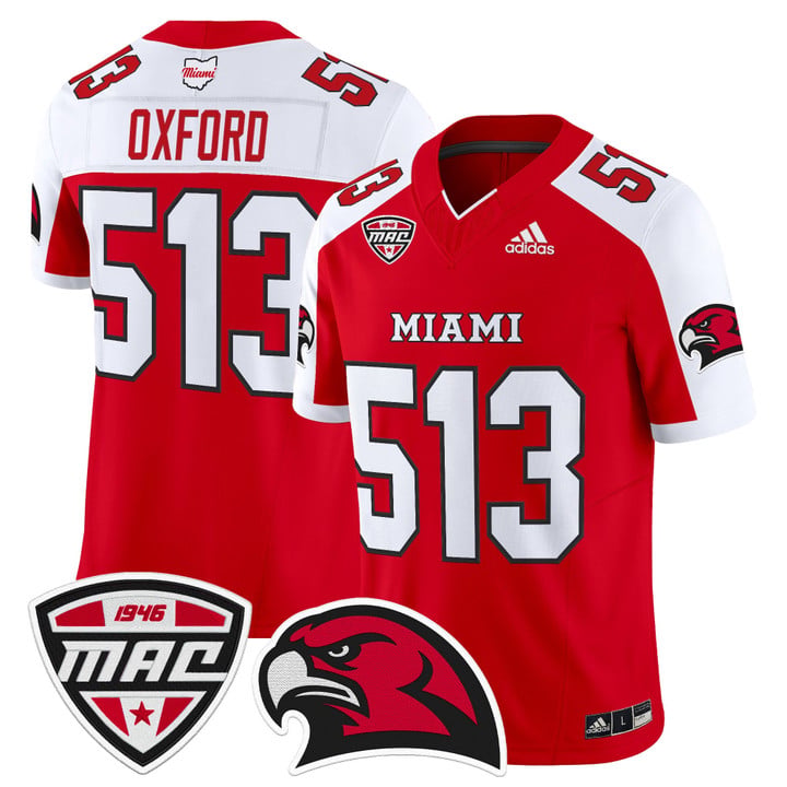Oxford Jersey #513 Miami OH RedHawks 2025 Vapor Limited Stitched by My Store NCAA Football Jerseys
