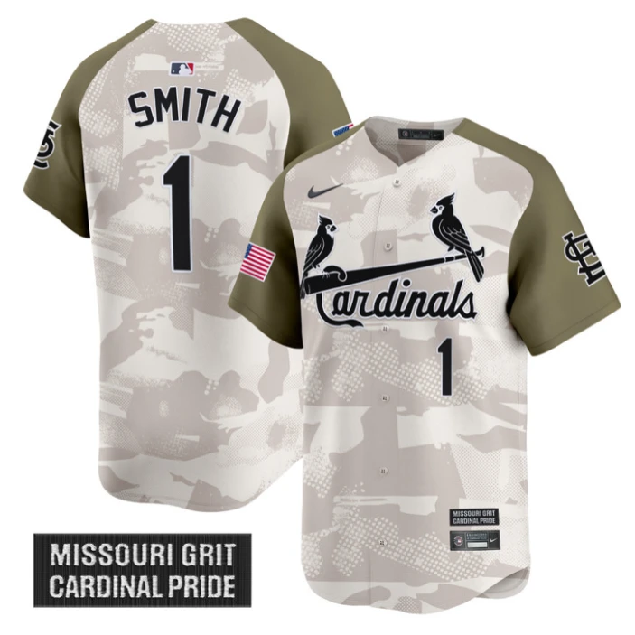 Ozzie Smith Jersey #1 St. Louis Cardinals 2025 Armed Forces Day Vapor Stitched Alternate by My Store