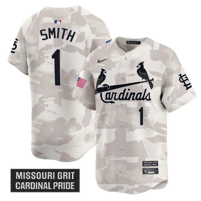 Ozzie Smith Jersey #1 St. Louis Cardinals 2025 Armed Forces Day Vapor Stitched Camo by My Store