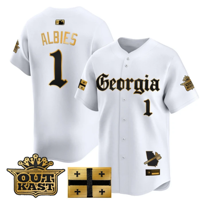 Ozzie Albies Jersey #1 Atlanta Braves Georgia Outkast Gothic Stitched by My Store