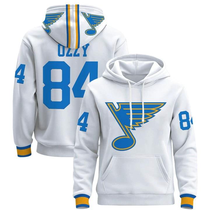 Ozzy Osbourne Hoodie #84 St. Louis Blues 2025-26 Premium Pullover Stitched by Hoodie Pullover