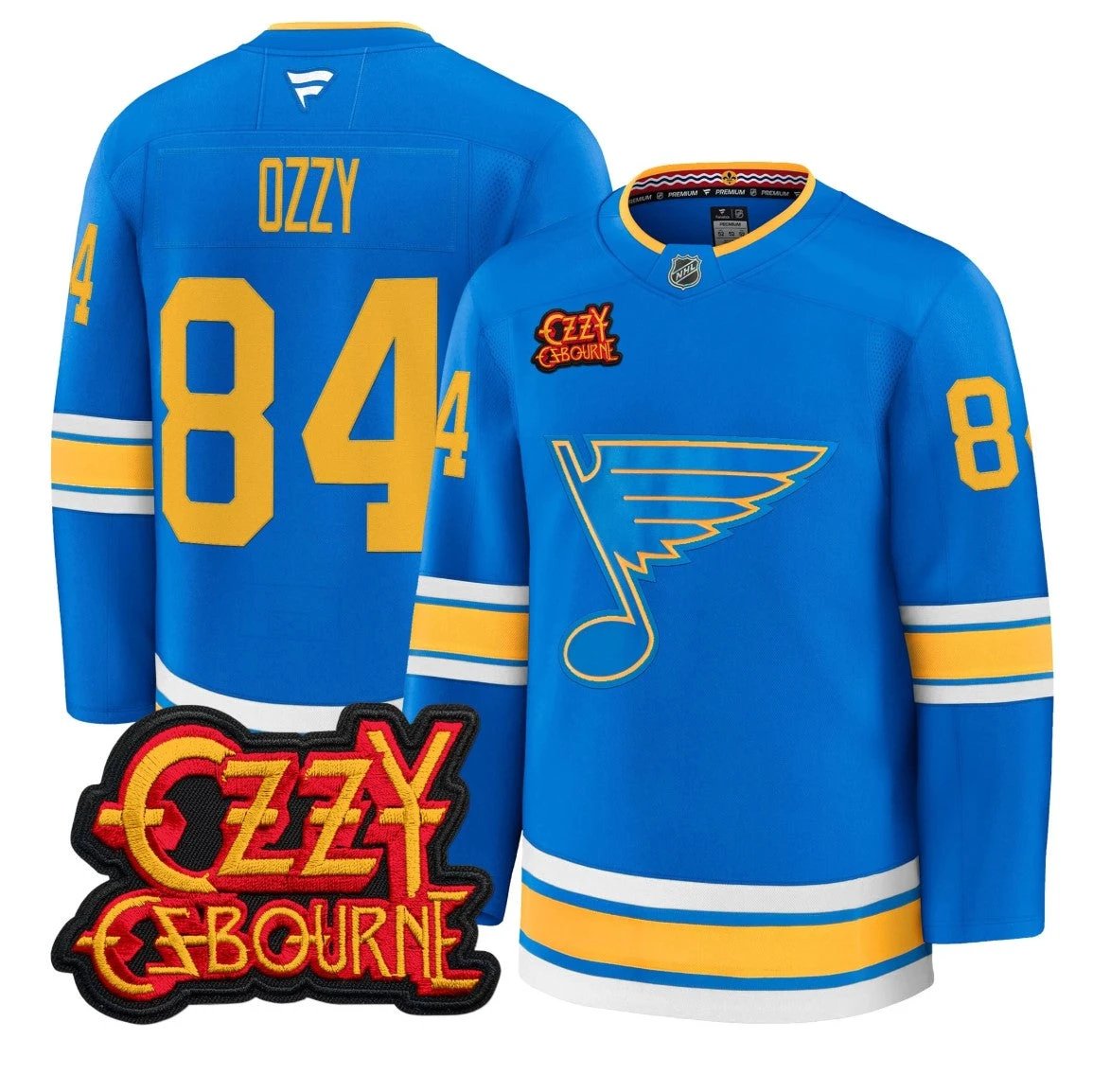 Ozzy Osbourne Jersey #84 St. Louis Blues Ozzy Osbourne Patch Stitched by Hockey David