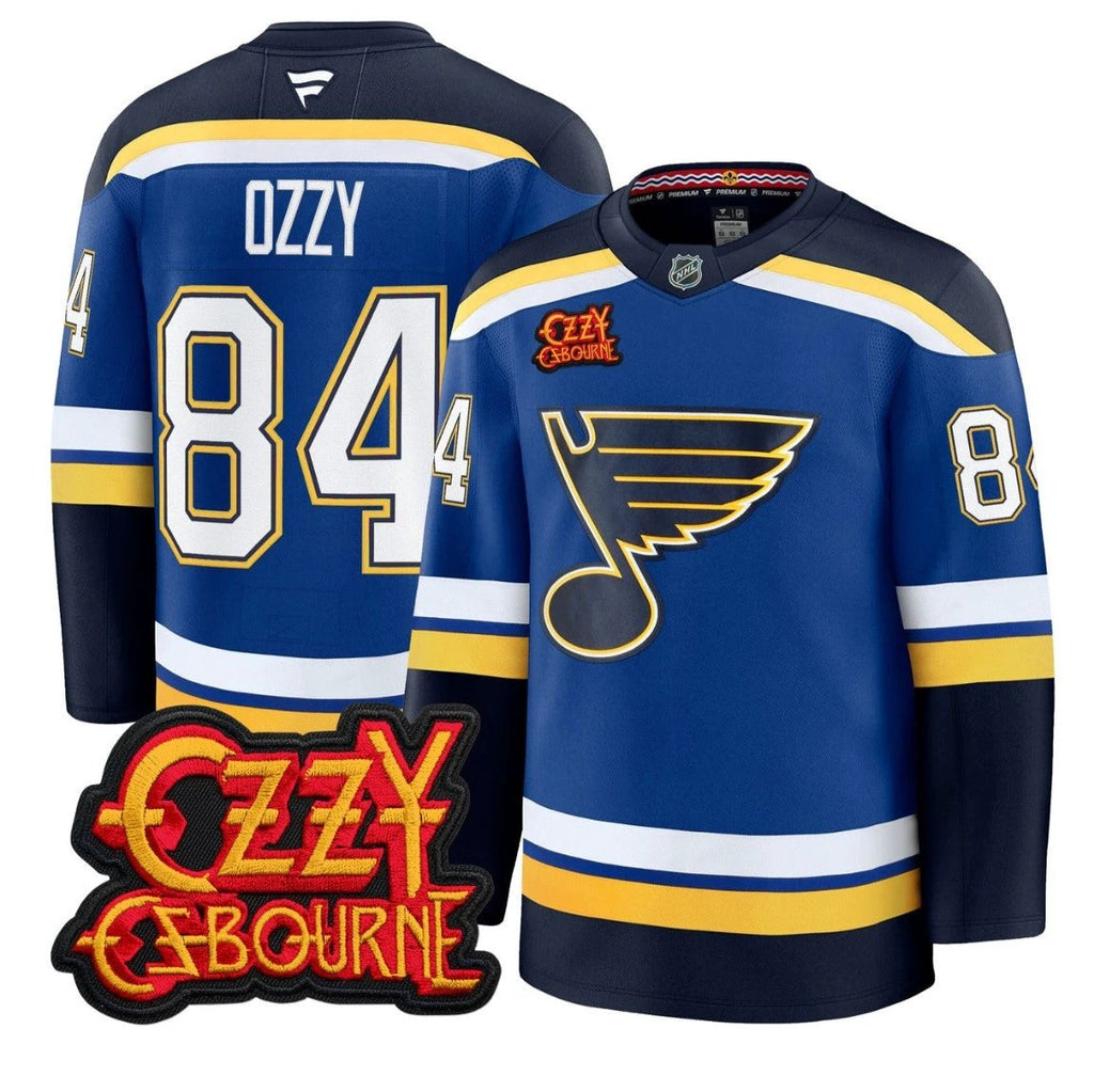 Ozzy Osbourne Jersey #84 St. Louis Blues Ozzy Osbourne Patch Stitched by Hockey David