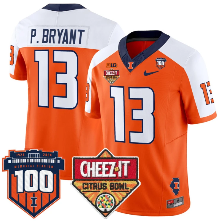 Pat Bryant Jersey #13 Illinois Fighting 2025 Cheez-It Citrus Bowl Orange Alternate by My Store