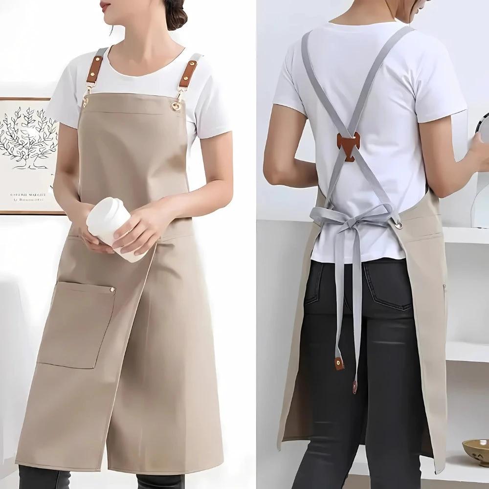 Unisex Split Skirt Apron with Pockets by Casa & Beyond