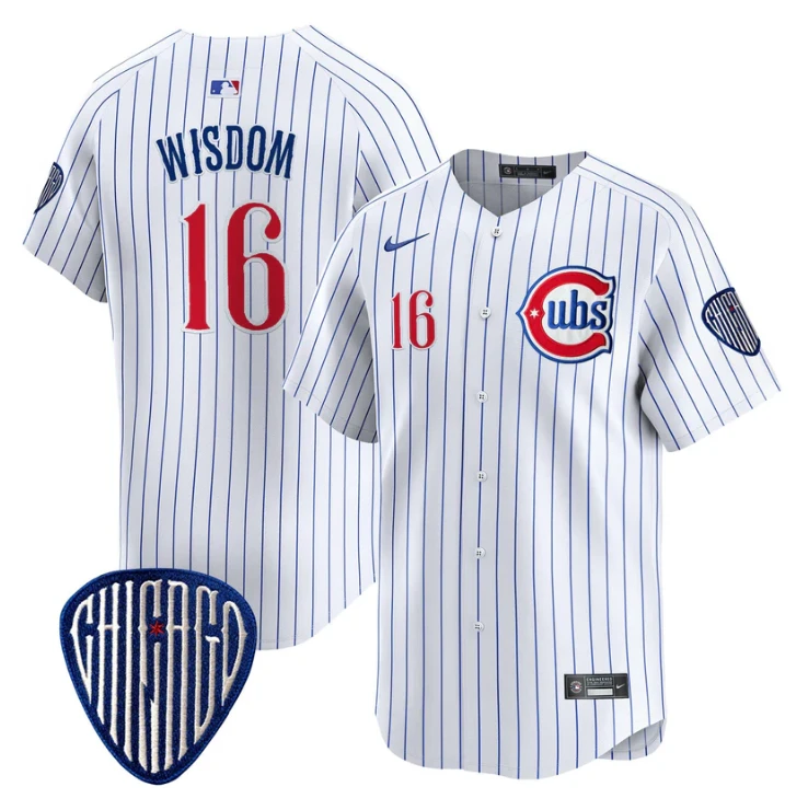 Patrick Wisdom Jersey #16 Chicago Cubs Blue Alternate Vapor Premier Limited Stitched Pinstripe by My Store