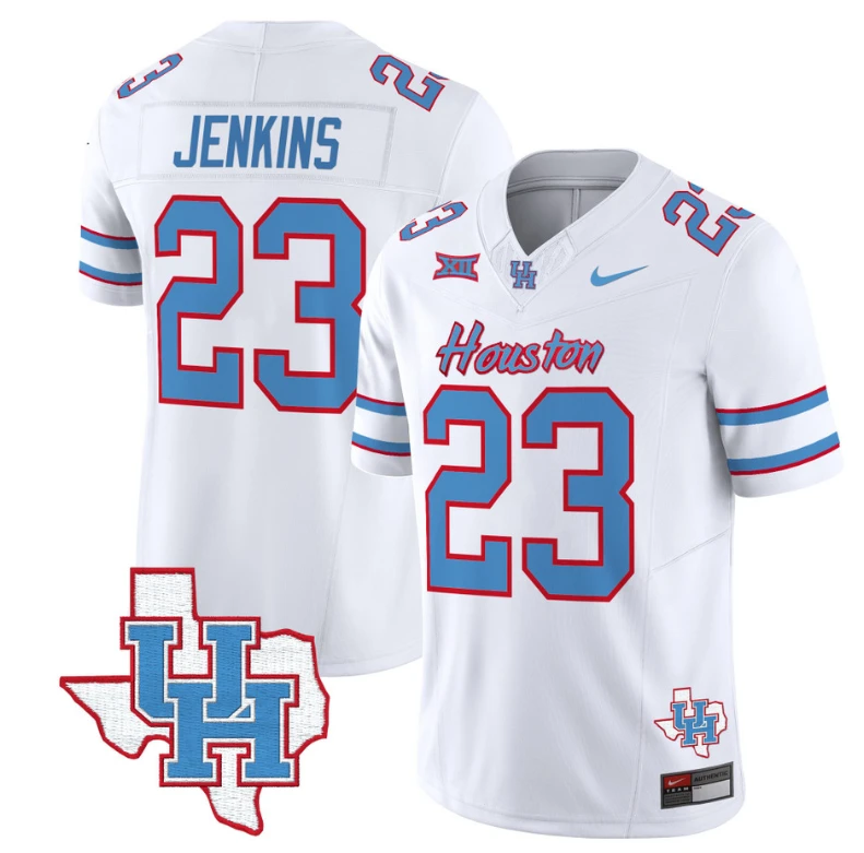 Parker Jenkins Jersey #23 Houston Cougars Oilers Inspired Vapor College Football Limited Stitched White by My Store
