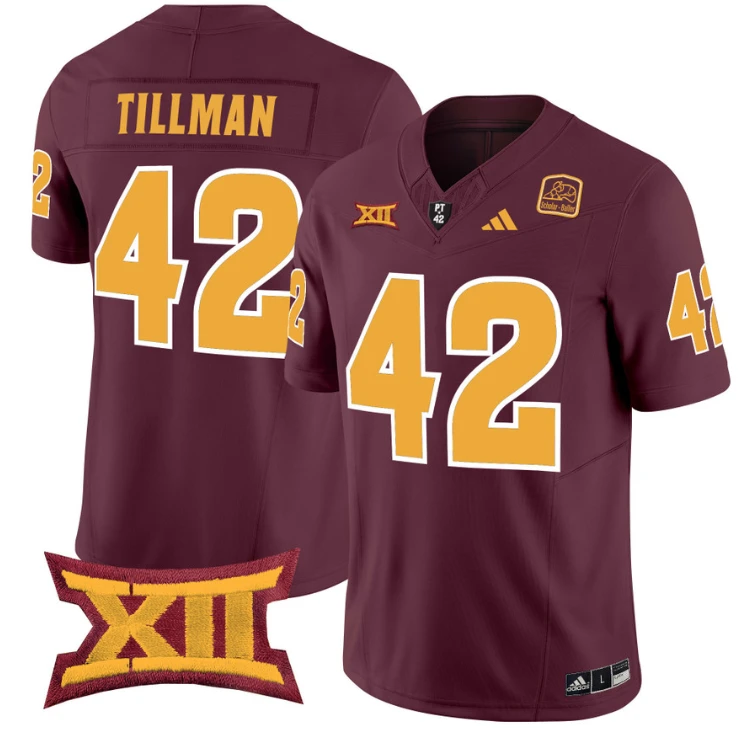 Pat Tillman Jersey #42 Arizona State Sun Devils Vapor Limited College Football Maroon by My Store