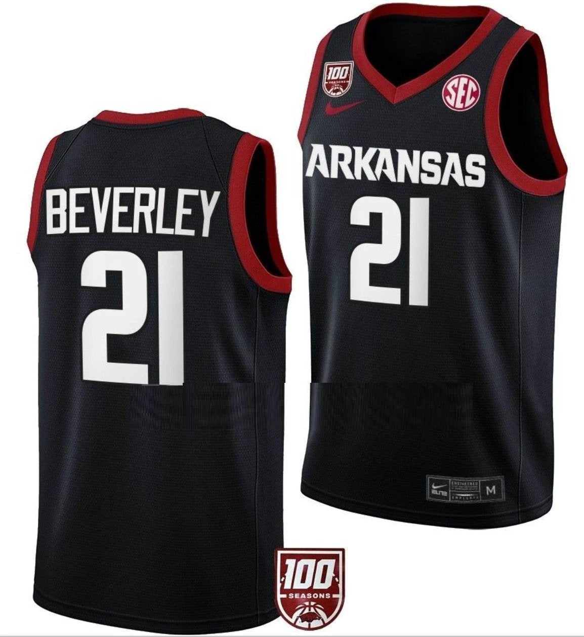 Patrick Beverley Jersey Arkansas Razorbacks College Basketball 100 Season #21 by My store basketball