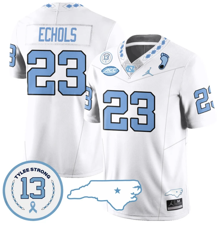 Power Echols Jersey #23 North Carolina Tar Heels Vapor College Football Stitched White by My Store