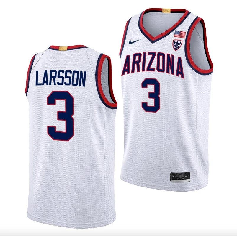 Pelle Larsson Jersey #3 Arizona Wildcats College Basketball White by My store basketball