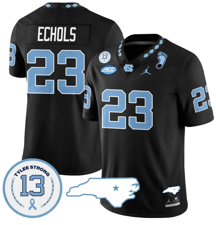Power Echols Jersey #23 North Carolina Tar Heels Vapor College Football Stitched Black by My Store