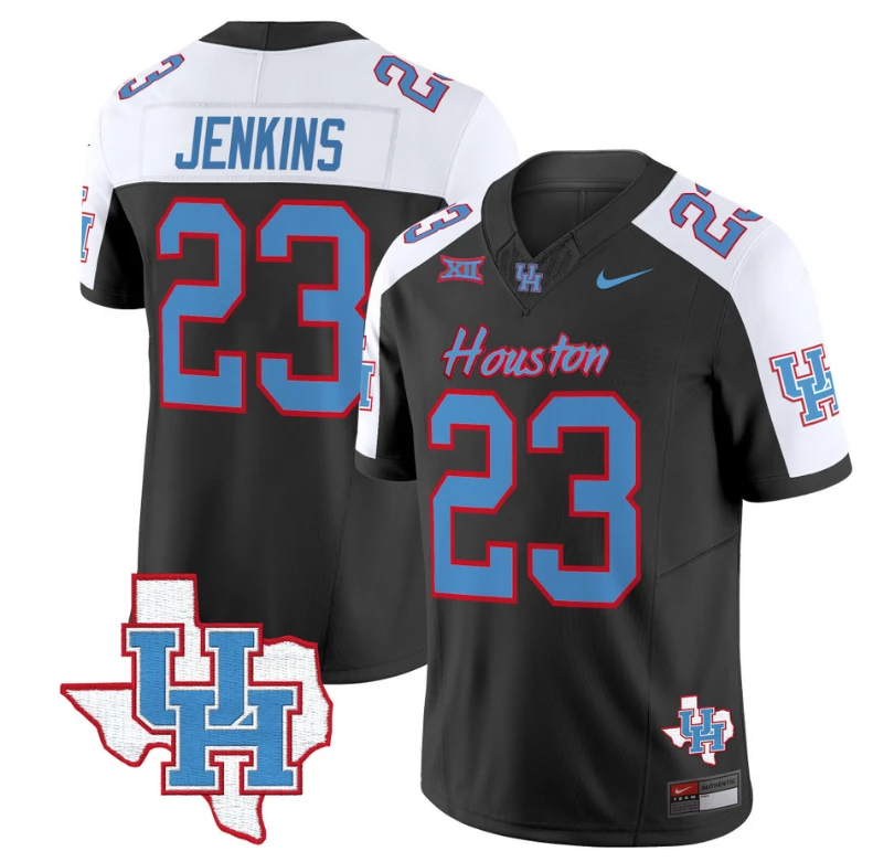Parker Jenkins Jersey #23 Houston Cougars Oilers Inspired Vapor College Football Limited Stitched Black Alternate by My Store