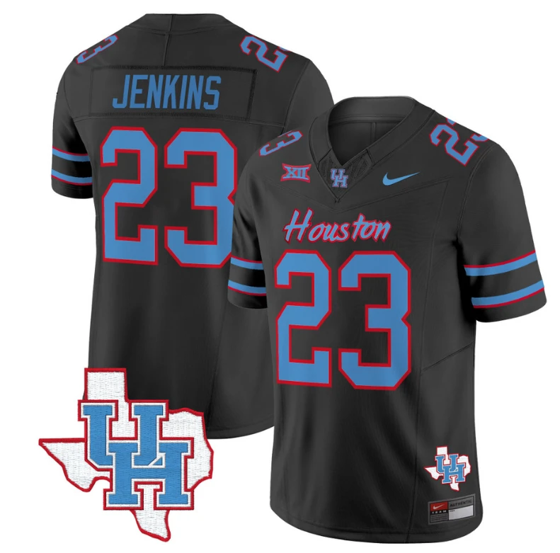 Parker Jenkins Jersey #23 Houston Cougars Oilers Inspired Vapor College Football Limited Stitched Black by My Store
